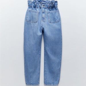 Zara light blue paper bag jeans - size 8